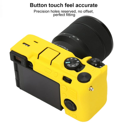 For Sony ILCE-7CM2 / A7C II / A7CR Litchi Texture Soft Silicone Protective Case(Yellow) - Protective Case by buy2fix | Online Shopping UK | buy2fix