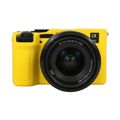 For Sony ILCE-7CM2 / A7C II / A7CR Glossy Soft Silicone Protective Case(Yellow) - Protective Case by buy2fix | Online Shopping UK | buy2fix