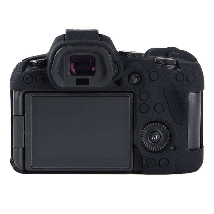 For Canon EOS R6 Mark II Litchi Texture Soft Silicone Protective Case(Black) - Protective Case by buy2fix | Online Shopping UK | buy2fix