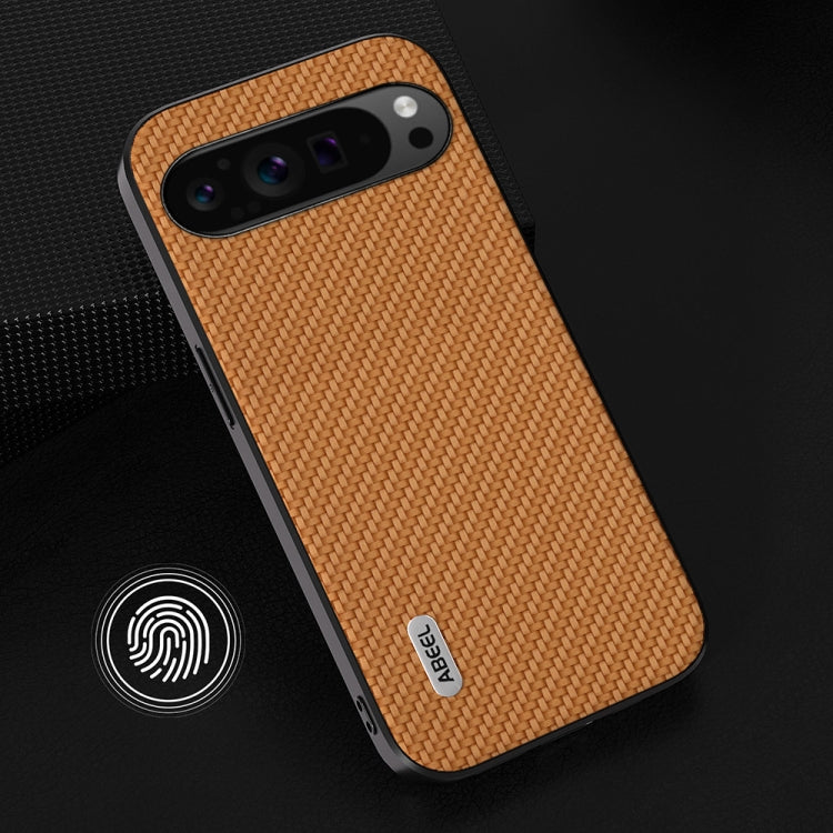 For Google Pixel 9 Pro ABEEL Carbon Fiber Texture Protective Phone Case(Light Brown) - Google Cases by buy2fix | Online Shopping UK | buy2fix