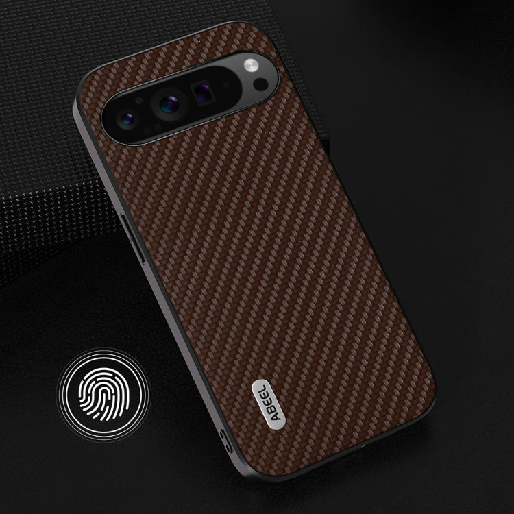 For Google Pixel 9 Pro ABEEL Carbon Fiber Texture Protective Phone Case(Dark Brown) - Google Cases by buy2fix | Online Shopping UK | buy2fix