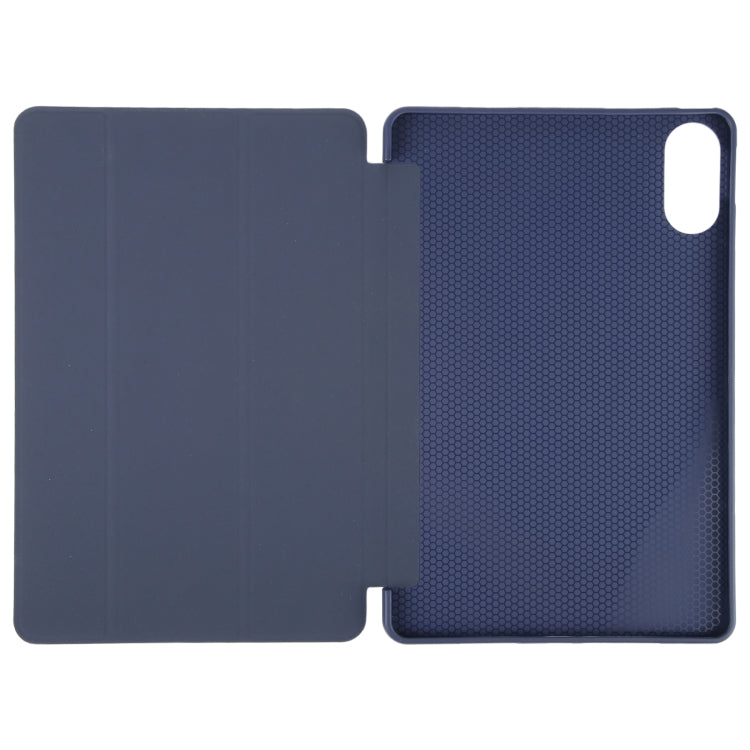 For Huawei MatePad SE 11 2024 Tri-fold Silicone Leather Tablet Case(Dark Blue) - Huawei by buy2fix | Online Shopping UK | buy2fix