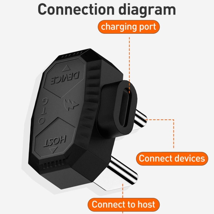 Type-C to Dual USB-C / Type-C Lavalier Microphone U-shaped Charging Adapter OTG Converter(Black) - Microphone Audio Cable & Connector by buy2fix | Online Shopping UK | buy2fix