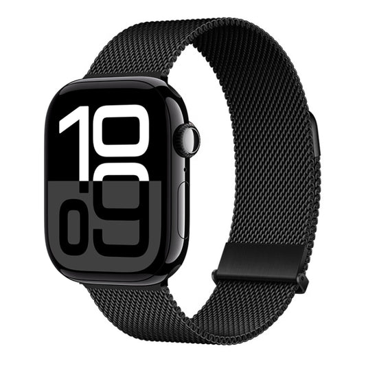 For Apple Watch Series 10 46mm ZGA Milanese Magnetic Metal Watch Band(Black) - Watch Bands by ZGA | Online Shopping UK | buy2fix