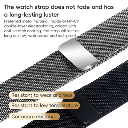 For Apple Watch Series 3 42mm ZGA Milanese Magnetic Metal Watch Band(Black) - Watch Bands by ZGA | Online Shopping UK | buy2fix