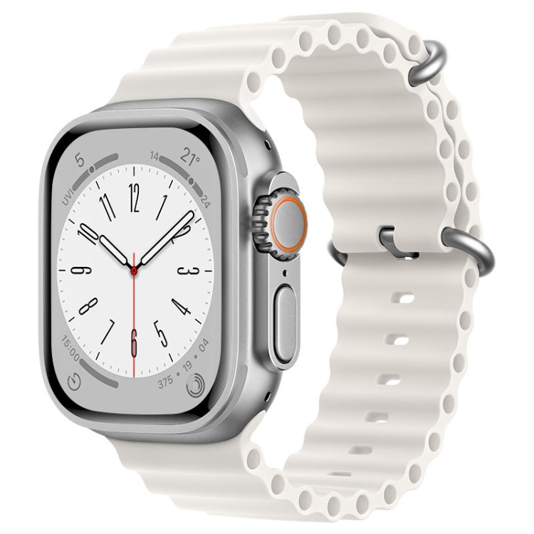 For Apple Watch Ultra 49mm ZGA Ocean Silicone Watch Band(White) - Watch Bands by ZGA | Online Shopping UK | buy2fix