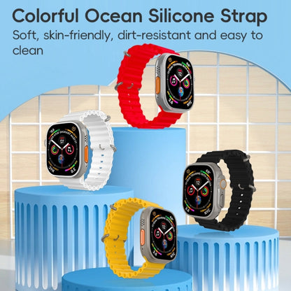 For Apple Watch Ultra 2 49mm ZGA Ocean Silicone Watch Band(Red) - Watch Bands by ZGA | Online Shopping UK | buy2fix