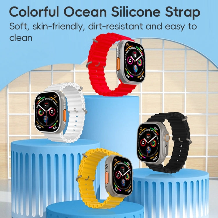 For Apple Watch SE 2023 44mm ZGA Ocean Silicone Watch Band(Red) - Watch Bands by ZGA | Online Shopping UK | buy2fix