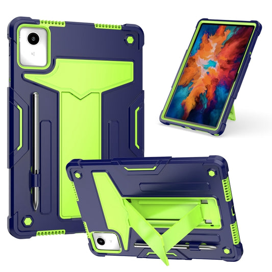 For Lenovo Tab M11/ Xiaoxin Pad 11 2024 T Holder Robot Silicone Hybrid PC Tablet Case(Navy Yellow Green) - Lenovo by buy2fix | Online Shopping UK | buy2fix