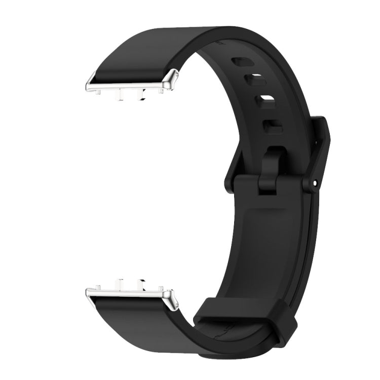 For Samsung Galaxy Fit 3 Mijobs Silicone Watch Band(Black+Silver) - Watch Bands by MIJOBS | Online Shopping UK | buy2fix