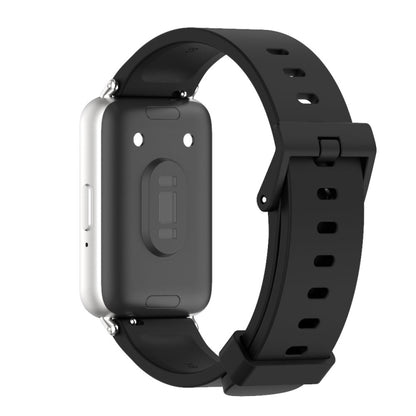 For Samsung Galaxy Fit 3 Mijobs Silicone Watch Band(Black+Silver) - Watch Bands by MIJOBS | Online Shopping UK | buy2fix