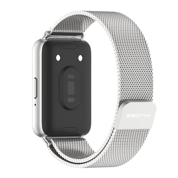 For Samsung Galaxy Fit 3 Mijobs Milan Magnetic Metal Watch Band(Silver) - Watch Bands by MIJOBS | Online Shopping UK | buy2fix