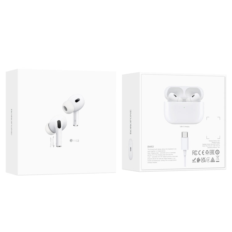 BOROFONE BW63 True Wireless Bluetooth Earphone(White) - Bluetooth Earphone by Borofone | Online Shopping UK | buy2fix