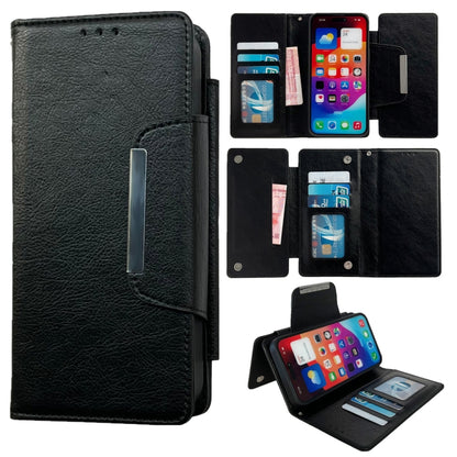 For iPhone 16 Multifunctional Seven Cards Wallet Leather Phone Case(Black) - iPhone 16 Cases by buy2fix | Online Shopping UK | buy2fix