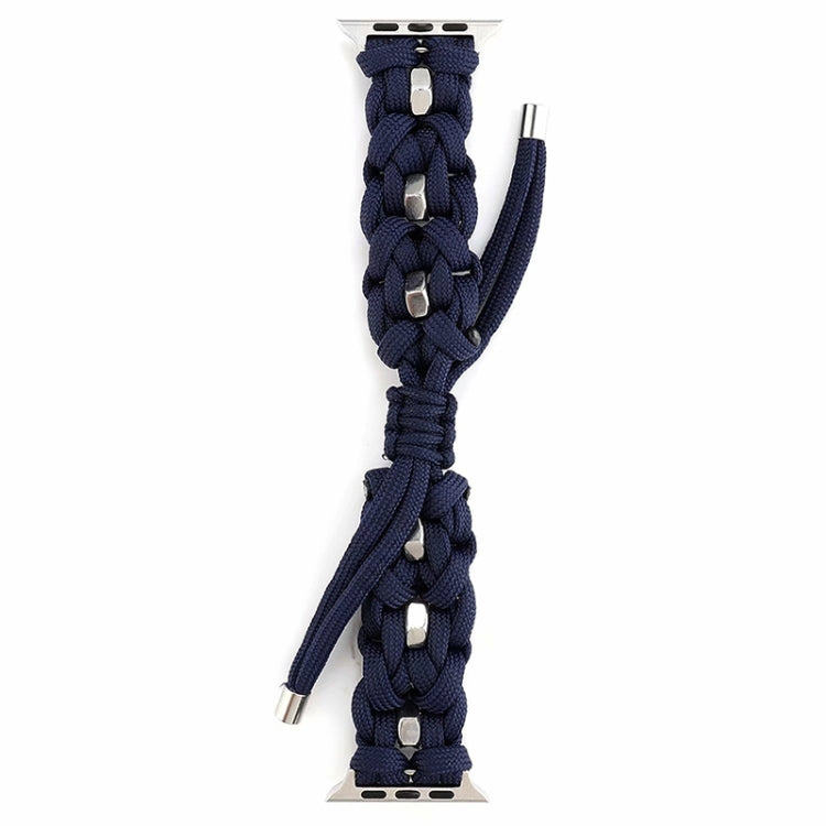 For Apple Watch Ultra 2 49mm Screw Nut Braided Paracord Watch Band(Blue) - Watch Bands by buy2fix | Online Shopping UK | buy2fix