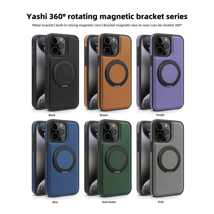 For iPhone 13 Yashi 360 Degree Rotating MagSafe Bracket Phone Case(Blue) - iPhone 13 Cases by buy2fix | Online Shopping UK | buy2fix