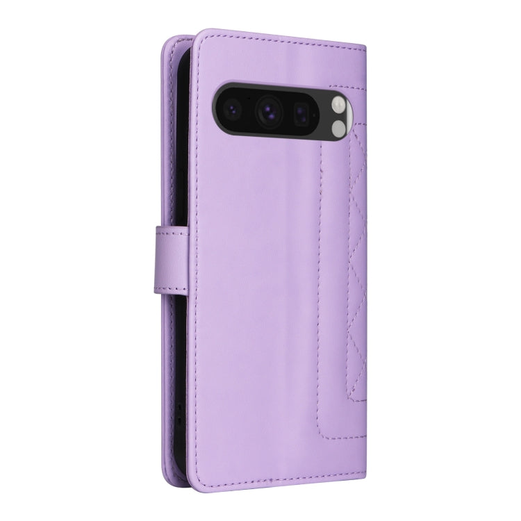 For Google Pixel 9 Diamond Lattice Leather Flip Phone Case(Light Purple) - Google Cases by buy2fix | Online Shopping UK | buy2fix