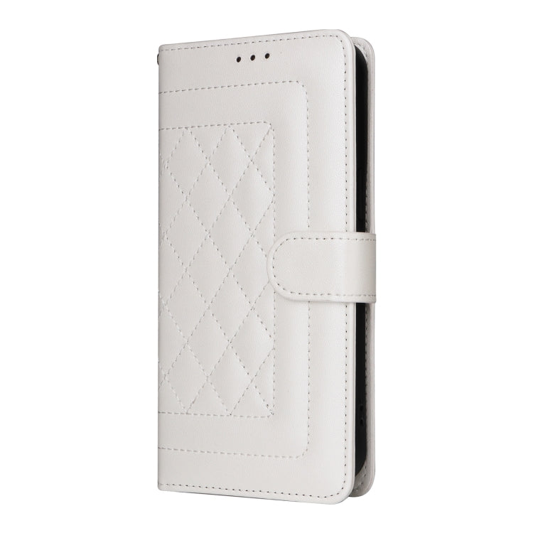 For Google Pixel 9 Pro Diamond Lattice Leather Flip Phone Case(White) - Google Cases by buy2fix | Online Shopping UK | buy2fix