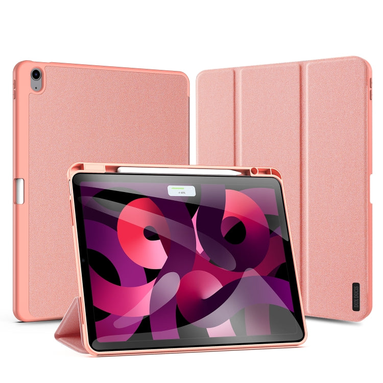 For iPad Air 13 2024 DUX DUCIS Domo Series Cloth Texture Magnetic Leather Tablet Case(Pink) - iPad Air 13 2024 Cases by DUX DUCIS | Online Shopping UK | buy2fix