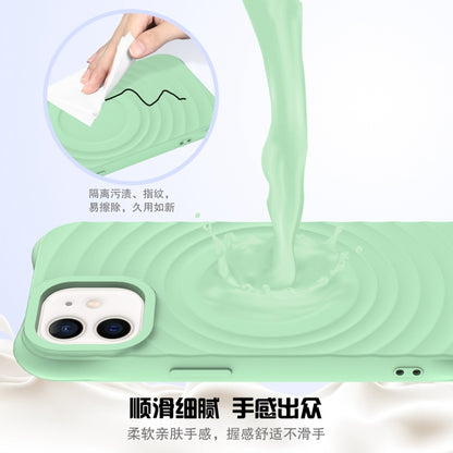 For iPhone 12 mini Wave Texture MagSafe Magnetic Liquid Silicone Phone Case(Green) - iPhone 12 mini Cases by buy2fix | Online Shopping UK | buy2fix