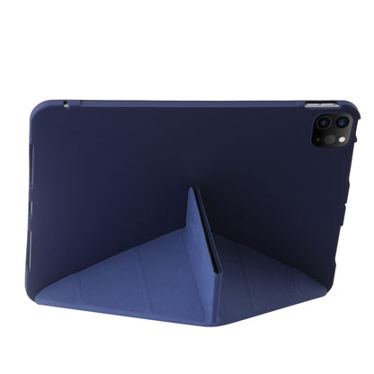 For iPad Pro 11 2024 TPU Deformation Flip Leather Tablet Case with Holder(Dark Blue) - iPad Pro 11 2024 Cases by buy2fix | Online Shopping UK | buy2fix