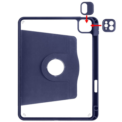 For iPad Air 13 2024 Acrylic 360 Degree Rotation Holder Leather Tablet Case(Dark Blue) - iPad Air 13 2024 Cases by buy2fix | Online Shopping UK | buy2fix