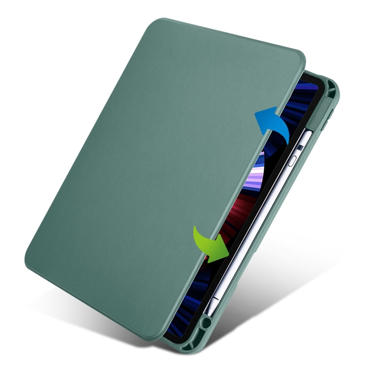 For iPad Air 13 2024 Acrylic 360 Degree Rotation Holder Leather Tablet Case(Pine Green) - iPad Air 13 2024 Cases by buy2fix | Online Shopping UK | buy2fix