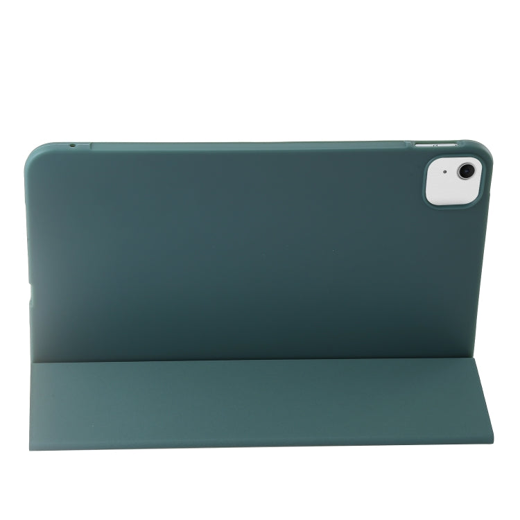 For iPad Air 13 2024 Three-fold Holder Flip Tablet Leather Case(Dark Green) - iPad Air 13 2024 Cases by buy2fix | Online Shopping UK | buy2fix