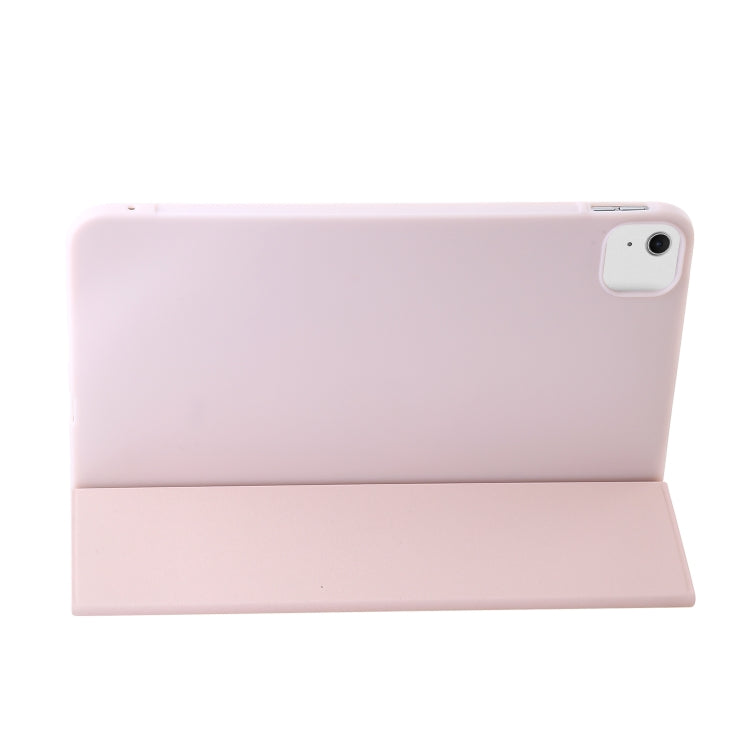 For iPad Air 13 2024 Three-fold Holder Flip Tablet Leather Case(Light Pink) - iPad Air 13 2024 Cases by buy2fix | Online Shopping UK | buy2fix