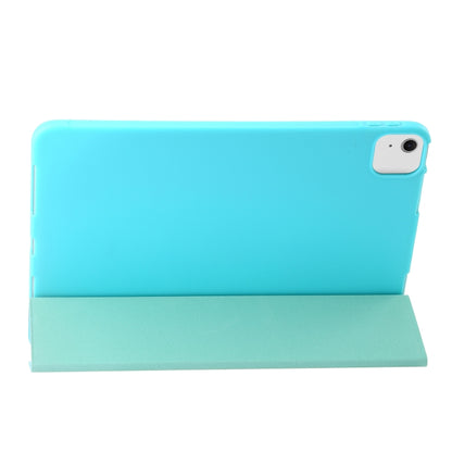 For iPad Air 11 2024 Three-fold Holder Flip Tablet Leather Case(Mint Blue) - iPad Air 11 2024 Cases by buy2fix | Online Shopping UK | buy2fix