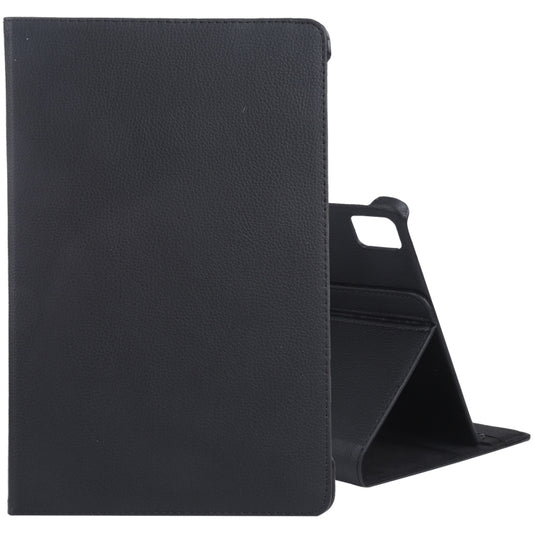 For iPad Pro 13 2024 360 Degree Rotation Litchi Texture Leather Tablet Case with Holder(Black) - iPad Pro 13 2024 Cases by buy2fix | Online Shopping UK | buy2fix