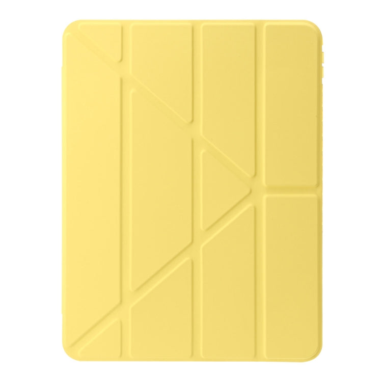 For iPad Pro 13 2024 Clear Acrylic Deformation Leather Tablet Case(Yellow) - iPad Pro 13 2024 Cases by buy2fix | Online Shopping UK | buy2fix