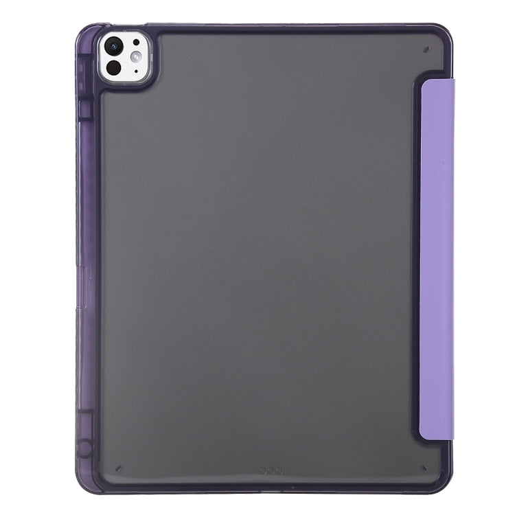 For iPad Pro 13 2024 Clear Acrylic Deformation Leather Tablet Case(Purple) - iPad Pro 13 2024 Cases by buy2fix | Online Shopping UK | buy2fix