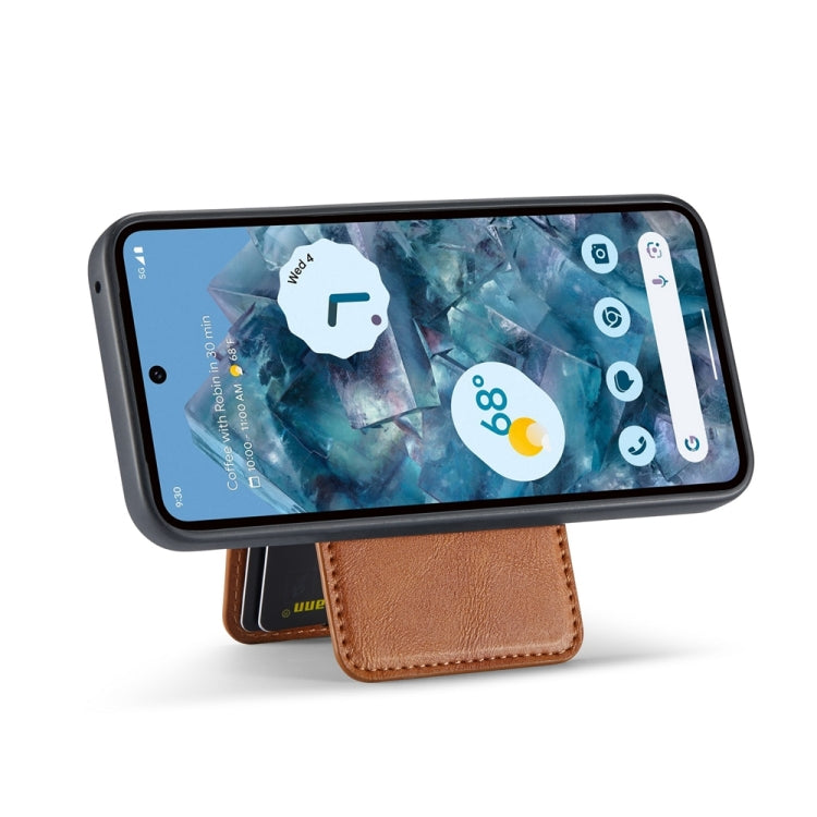 For Google Pixel 9 Fierre Shann Oil Wax Cow Leather Magnetic Card Holder Phone Case(Brown) - Google Cases by FIERRE SHANN | Online Shopping UK | buy2fix