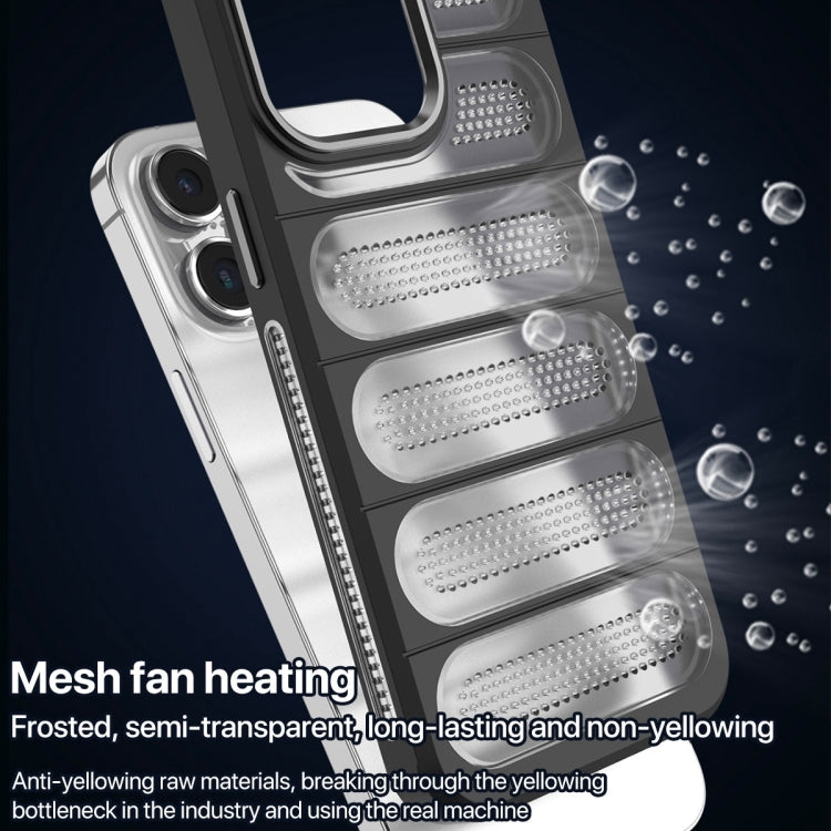 For iPhone 15 Pro Max Cooling Armor Translucent Mesh Breathable Phone Case(Blue) - iPhone 15 Pro Max Cases by buy2fix | Online Shopping UK | buy2fix