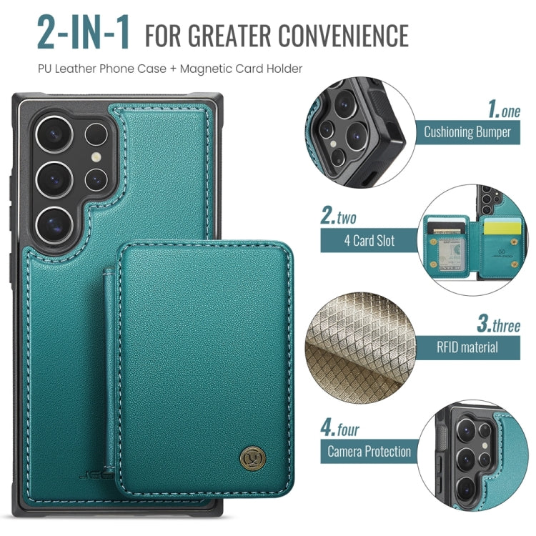 For Samsung Galaxy S24 Ultra 5G JEEHOOD J05 Business Magnetic Style RFID Leather Phone Case(Blue Green) - Galaxy S24 Ultra 5G Cases by JEEHOOD | Online Shopping UK | buy2fix