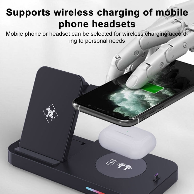 For Huawei Watch Series 3 in 1 15W Fold Wireless Charger Stand(Black) - Multifunction Charger by buy2fix | Online Shopping UK | buy2fix