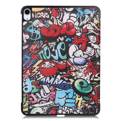 For iPad Air 11 2024 Custer Painted 3-Fold Holder Smart Leather Tablet Case(Graffiti) - iPad Air 11 2024 Cases by buy2fix | Online Shopping UK | buy2fix