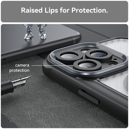 For iPhone 14 Pro Max Carbon Fiber Texture MagSafe Translucent Phone Case(Black) - iPhone 14 Pro Max Cases by buy2fix | Online Shopping UK | buy2fix