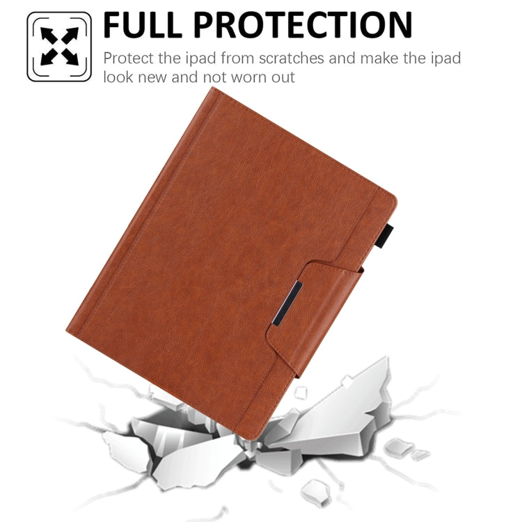 For iPad Pro 13 2024 Solid Color Metal Buckle Leather Smart Tablet Case(Brown) - iPad Pro 13 2024 Cases by buy2fix | Online Shopping UK | buy2fix