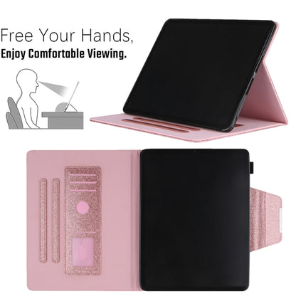 For iPad Pro 13 2024 Glitter Metal Buckle Leather Smart Tablet Case(Rose Gold) - iPad Pro 13 2024 Cases by buy2fix | Online Shopping UK | buy2fix