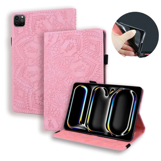 For iPad Pro 13 2024 Calf Texture Embossed Leather Tablet Case(Pink) - iPad Pro 13 2024 Cases by buy2fix | Online Shopping UK | buy2fix