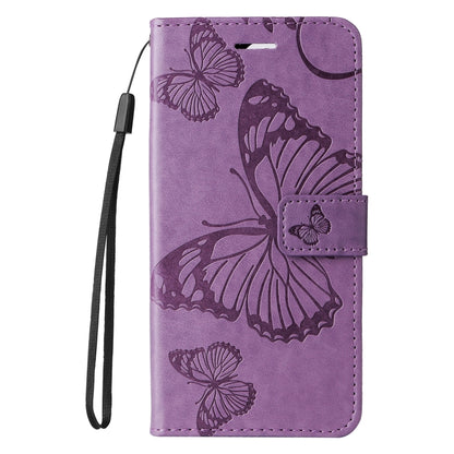 For iPhone 16 Pro 3D Butterfly Embossed Pattern Flip Leather Phone Case(Purple) - iPhone 16 Pro Cases by buy2fix | Online Shopping UK | buy2fix