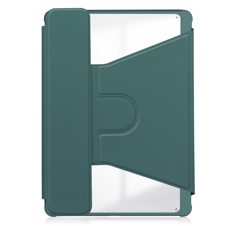 For iPad Pro 11 2024 Transparent Rotation Smart Leather Tablet Case(Dark Green) - iPad Pro 11 2024 Cases by buy2fix | Online Shopping UK | buy2fix