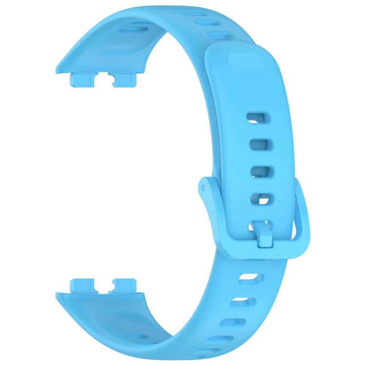 For Huawei Band 9 / 9 NFC / 8 / 8 NFC Nail Button Glossy Silicone Watch Band(Sky Blue) - Watch Bands by buy2fix | Online Shopping UK | buy2fix