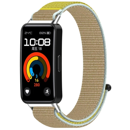 For Huawei Band 9 / 9 NFC / 8 / 8 NFC Nylon Loop Hook and Loop Fastener Watch Band(Camel) - Watch Bands by buy2fix | Online Shopping UK | buy2fix