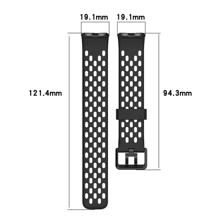 For Huawei Band 9 / 9 NFC / 8 / 8 NFC Hole Style Dual Black Buckle Silicone Watch Band(Rock Ash) - Watch Bands by buy2fix | Online Shopping UK | buy2fix