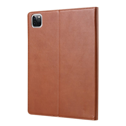 For iPad Pro 11 2024 Knead Skin Texture Horizontal Flip Leather Smart Tablet Case(Brown) - iPad Pro 11 2024 Cases by buy2fix | Online Shopping UK | buy2fix