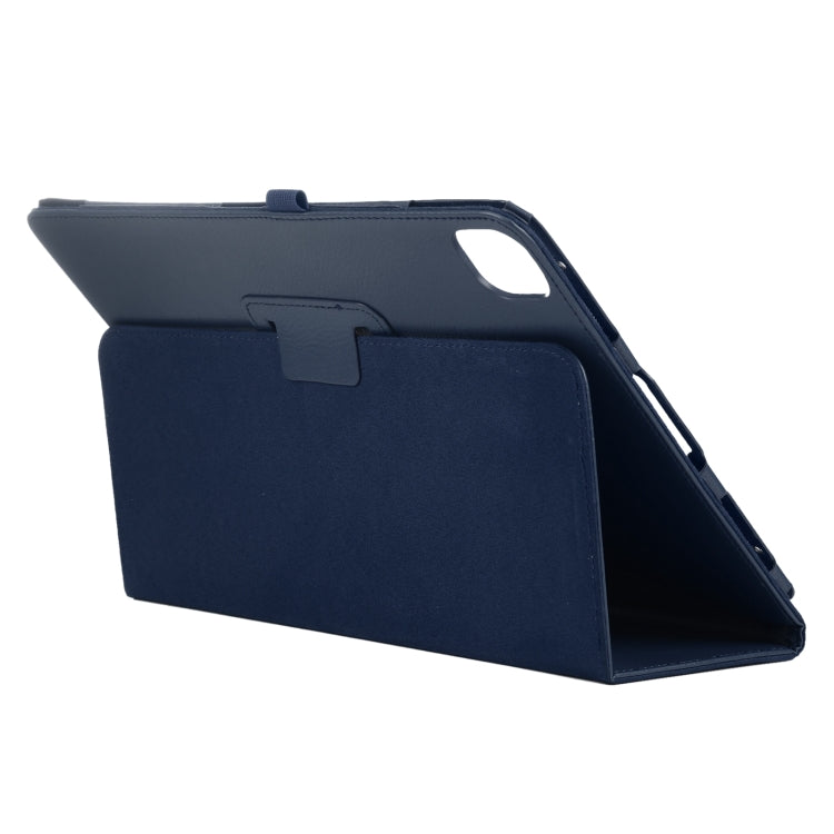 For iPad Pro 11 2024 Litchi Texture Solid Color Leather Tablet Case(Dark Blue) - iPad Pro 11 2024 Cases by buy2fix | Online Shopping UK | buy2fix