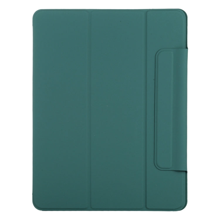 For iPad Air 11 2024 Double-sided Clip Fixed Buckle Magnetic PU Leather Smart Tablet Case(Dark Green) - iPad Air 11 2024 Cases by buy2fix | Online Shopping UK | buy2fix